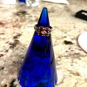 Size 7 ruby and silver ring